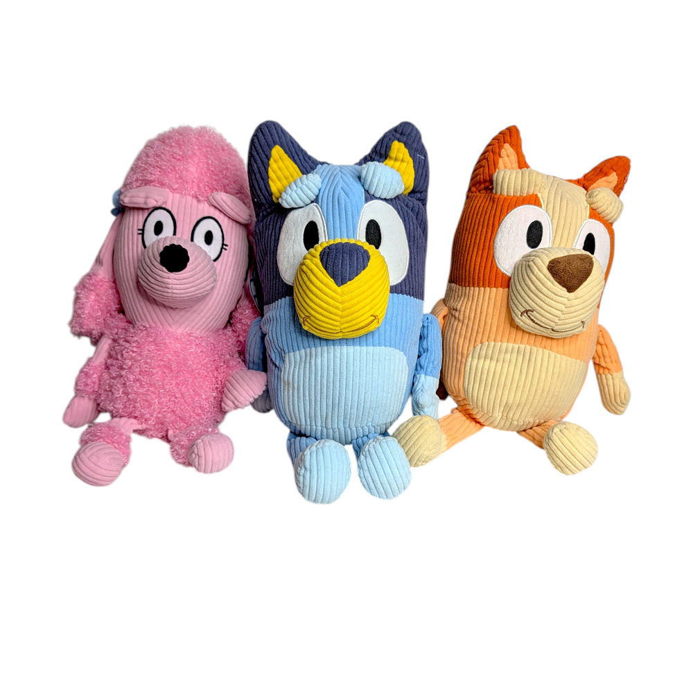 Disney Bluey Bingo Coco 17in Corduroy Plush Pillow Buddy Stuffed Animal New